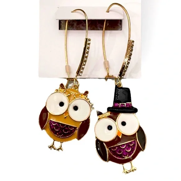 New Betsey Johnson 🦉Drop Earrings - Picture 2 of 9